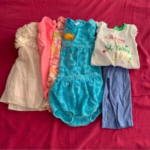 Lot Clothes Girls Size 9 Months Spring Tops Dress Pants Outfit St Patricks Day